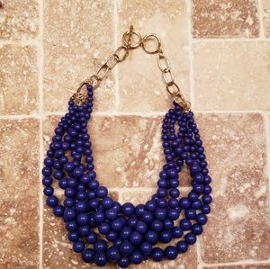 Royal blue beaded necklace